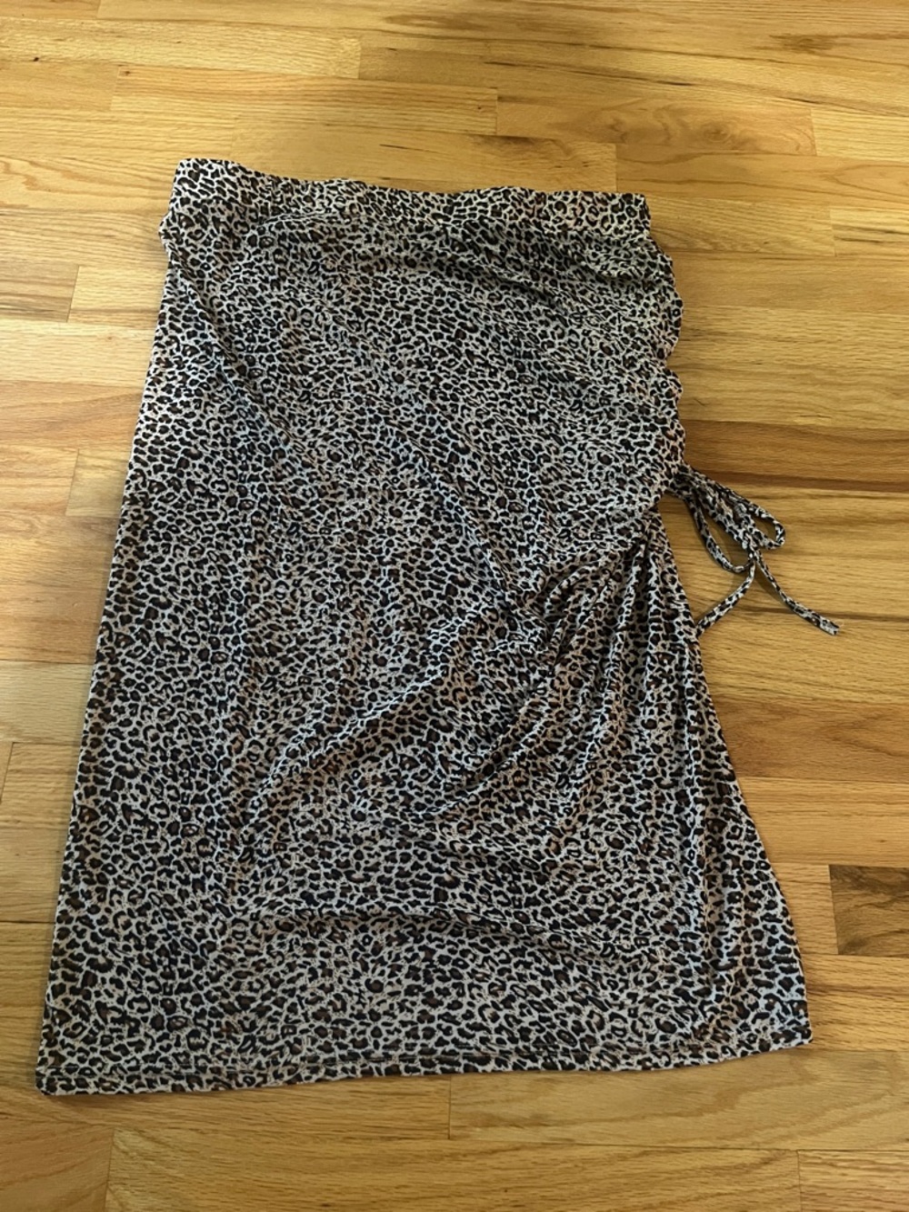 SHEIN Leopard Print Midi Skirt in Brown and Black with Adjustable Side Split
